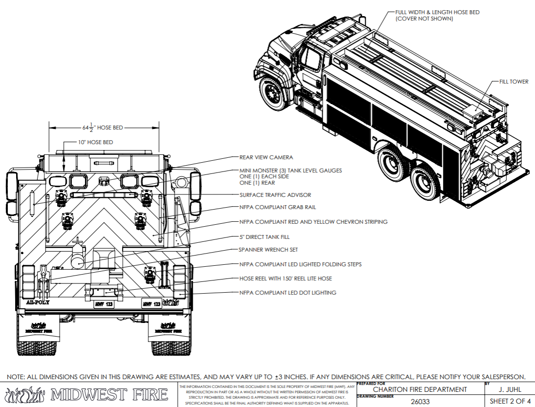 Build photo — Tanker for Chariton Fire Department, Chariton, IA