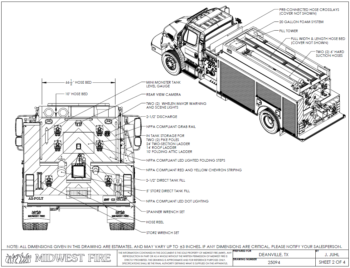 Build photo — Tanker Pumper for Deanville Volunteer Fire Department, Deanville, TX